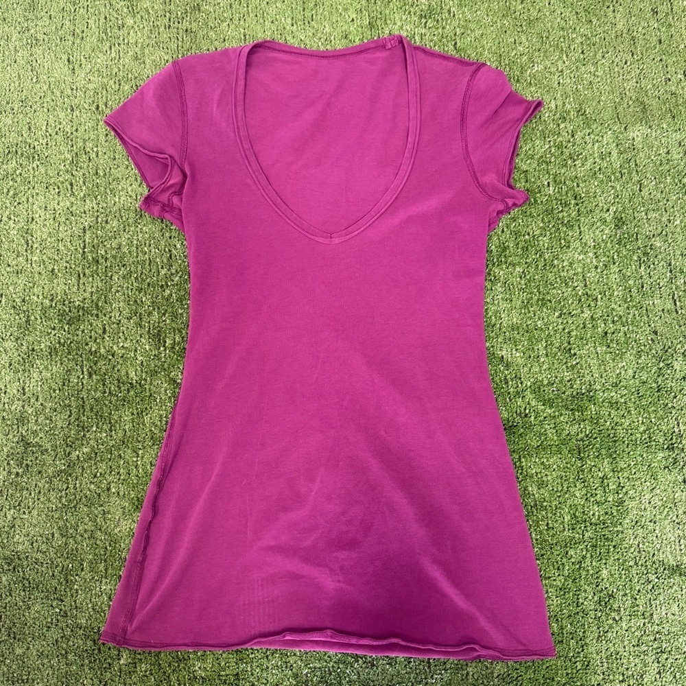 Lululemon Purple deep V cap sleeve tshirt, size small